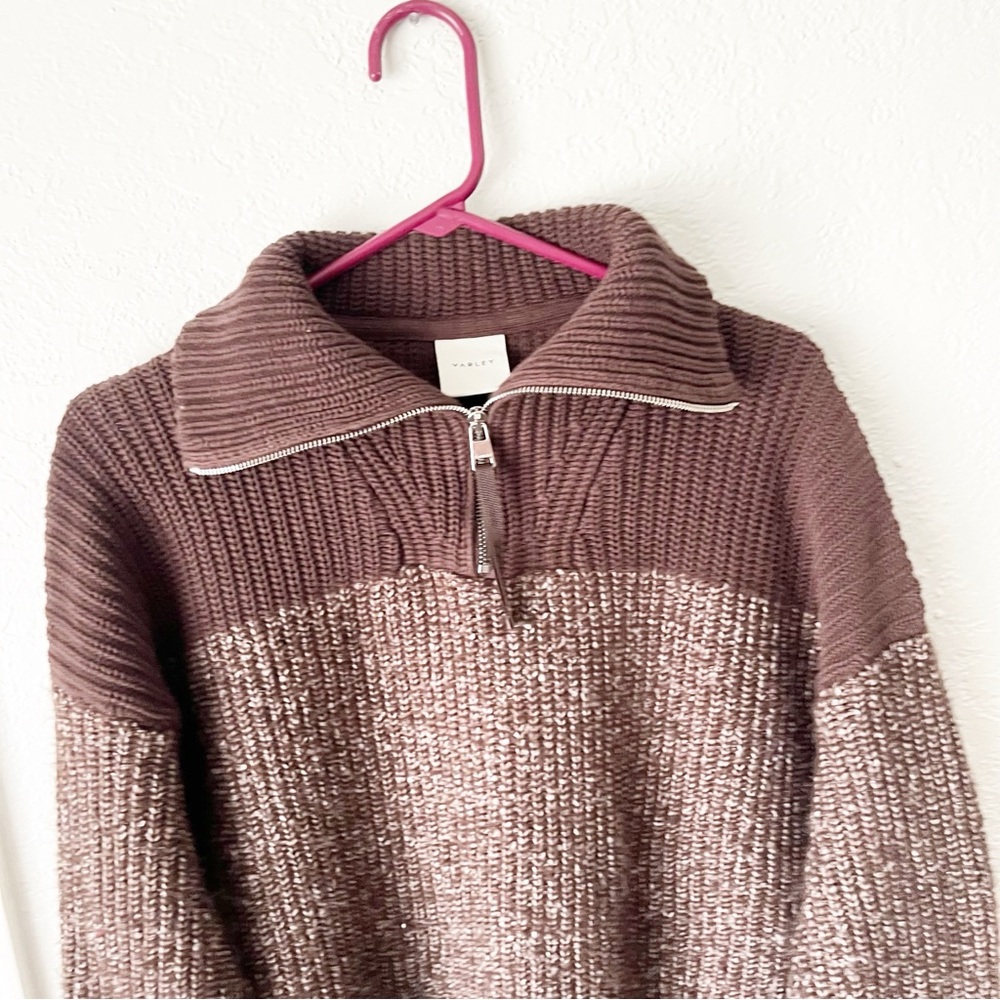 Varley Sweater Women's XS Willard Half Zip Coffee Bean Pullover Wool Blend - Picture 3 of 10